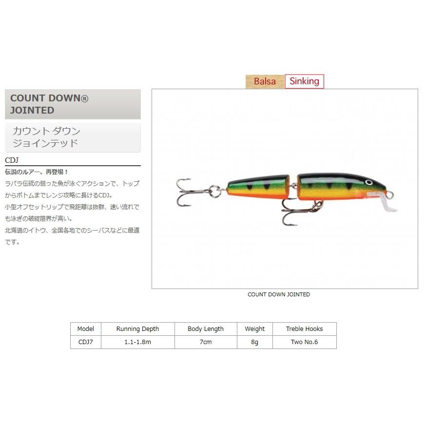 ラパラ カウントダウンジョイント 7ｃｍ Rapala Cdj7 ルアーショップmokkoyaヤフー店 通販 Yahoo ショッピング