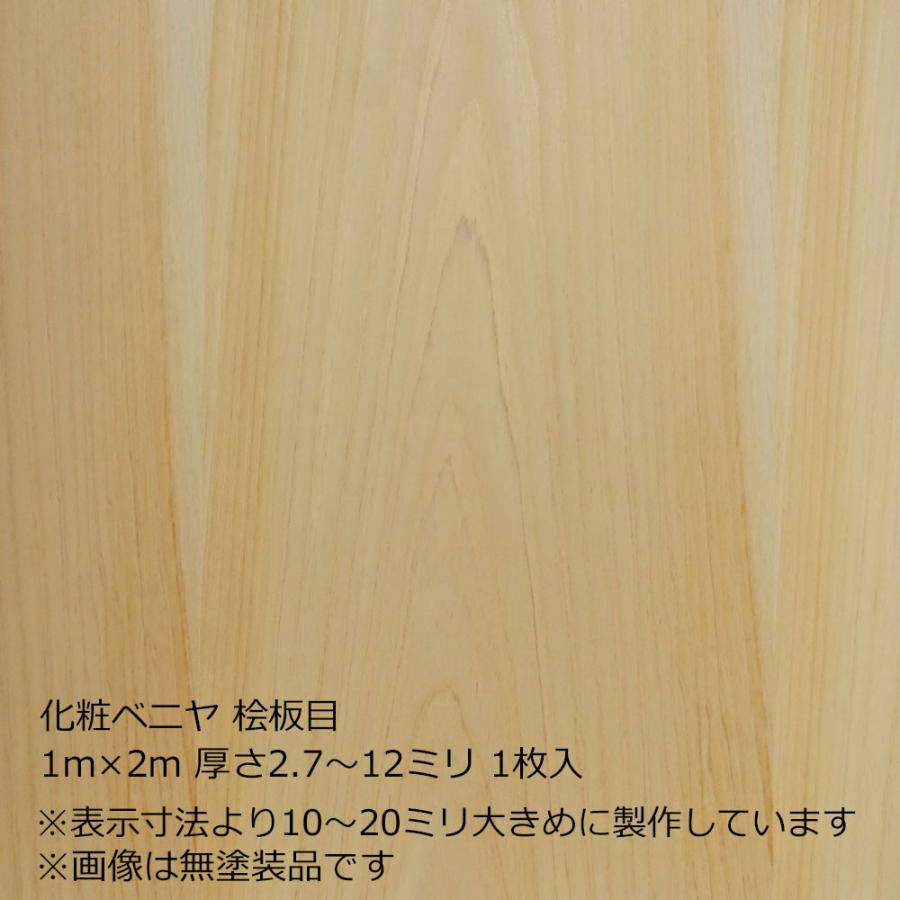 化粧ベニヤ 桧板目 1m×2m 厚さ2.7〜12ミリよりオプション選択 1枚入