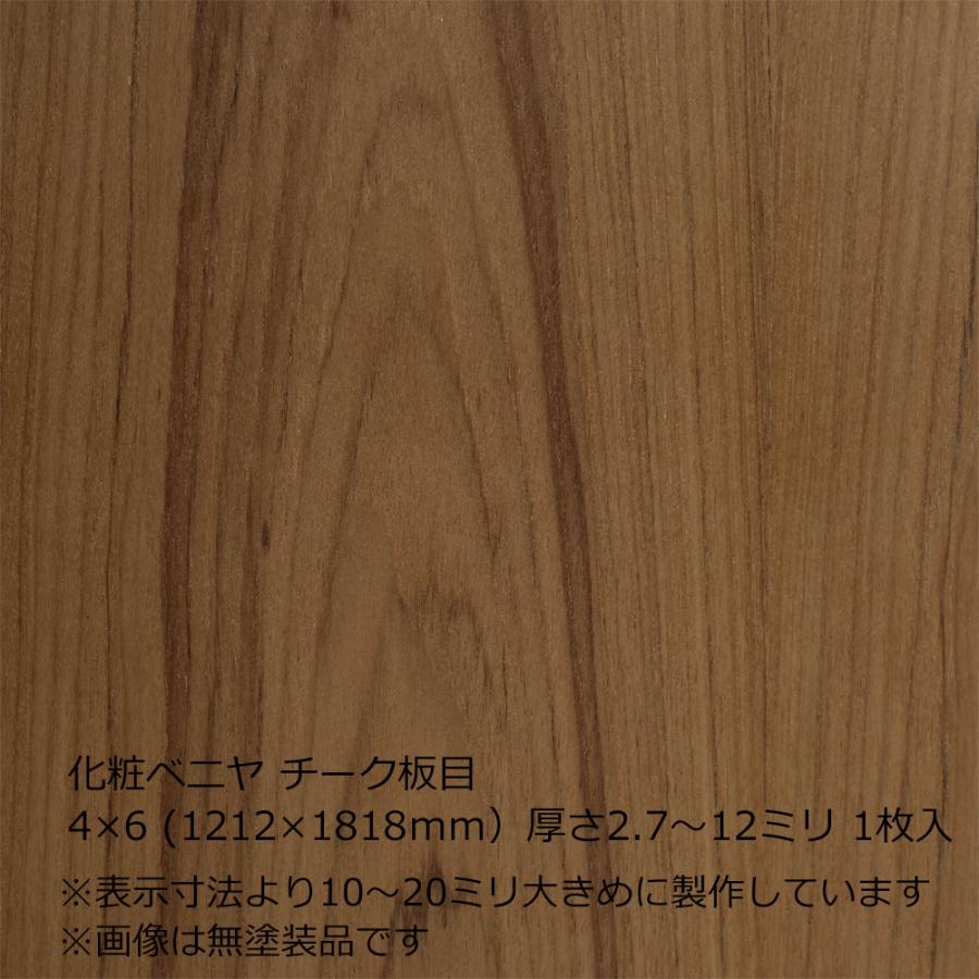化粧ベニヤ チーク板目 4×6（1212×1818mm）厚さ2.7〜12ミリより