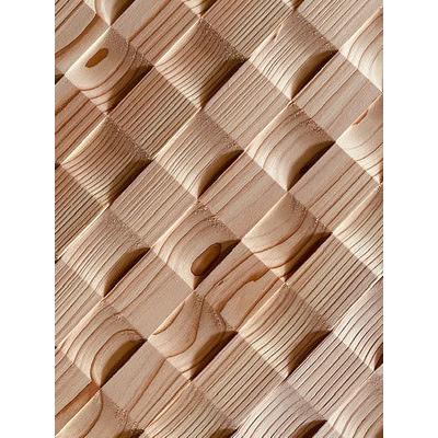 杉羽目板 WAVEパネル 無塗装 市松 3m 壁 天井用 本実加工 節有 無地上 
