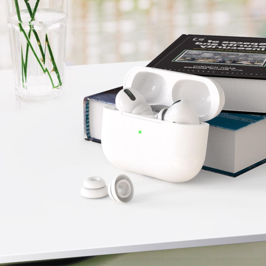 AirPods Pro イヤーチップ つけたまま充電 2セット ケースにしまえる イヤーピース エアーポッズプロ 落下防止 傷防止 イヤホン 外れ 防止 白 黒 AHAStyle｜mokku-shop｜04