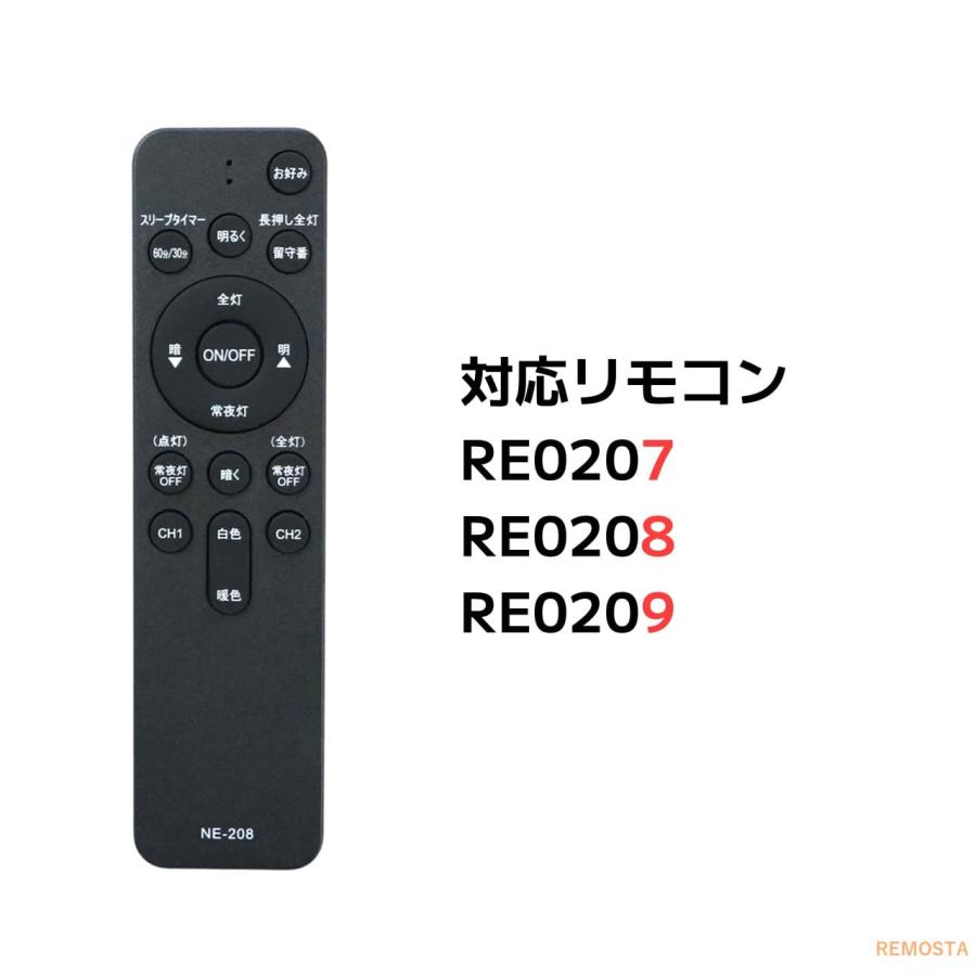 互換 NEC ホタルクス リモコン RE0207 RE0208 RE0209 LEDシーリング