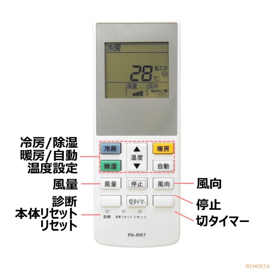 大人気定番商品 パナソニック ナショナル エアコン リモコン リモコン A75C2328 代用 汎用 A75C2381 マルチ など A75C2342  A75C2340 A75C2200 A75C2330 A75C2324 CF-RR7 REMOSTA エアコン用リモコン 