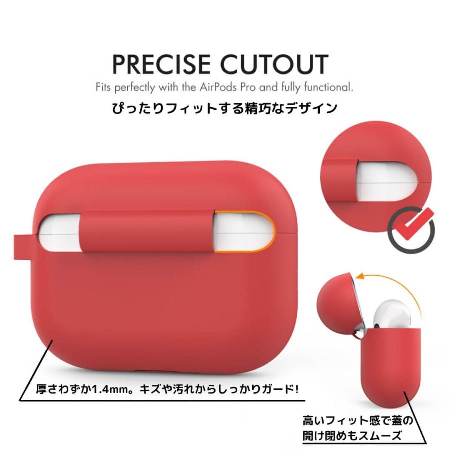 AHAStyle AirPods Pro ケース カバー かわいい カラビナ付き エアー
