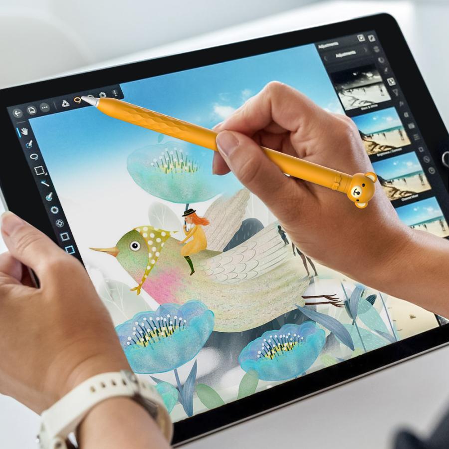 Apple Pencil 第1世代 カバー ケース アップルペンシル かわいい シリコン キャップ 紛失 転がり防止 ipad ペンシルケース 滑り止め キャラクター AHAStyle｜mokku-shop｜13