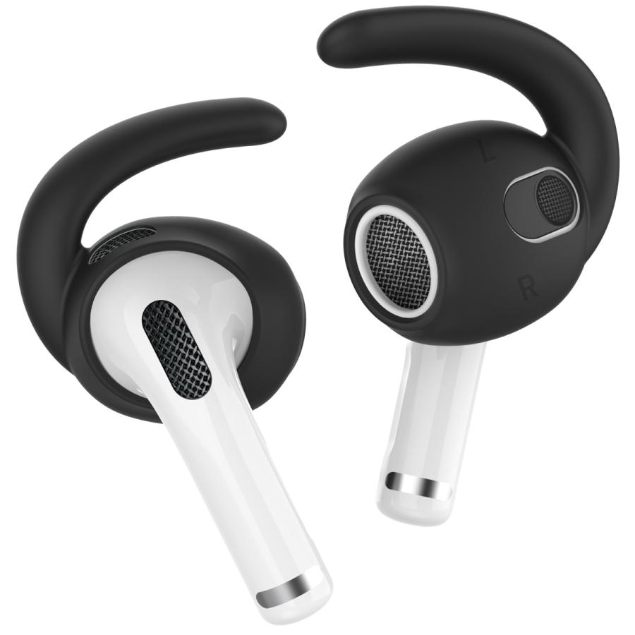 AirPods 第三世代  イヤーピース フック 3セット イヤホンカバー エアーポッズ 3 落下防止 イヤホン 外れ 防止 ランニング ケース付属 密着 シリコン AHAStyle｜mokku-shop｜03