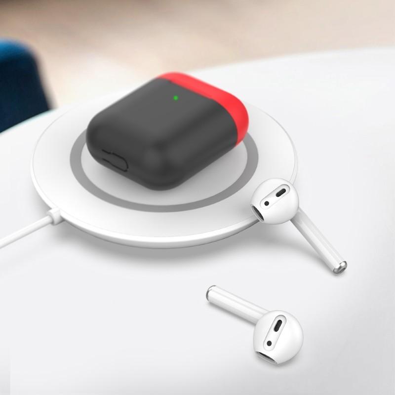 AirPods イヤーピース つけたまま充電 イヤホンカバー パッド 落下防止 滑り止め ケースに入る エアーポッズ イヤホン 外れ 防止 白 黒 EarPods AHAStyle｜mokku-shop｜07