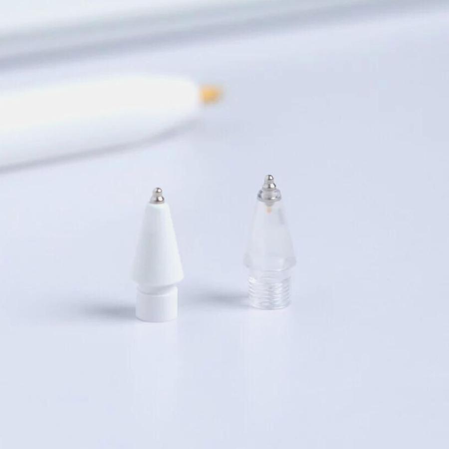 Apple Pencil 金属 ペン先 2個セット 極細 アップルペンシル 替芯 第一世代 第二世代 金属 メタル ペンチップ 交換 イラスト ホワイト スケルトン AHAStyle｜mokku-shop｜05