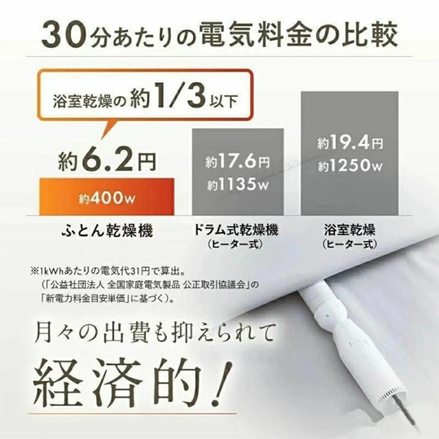 布団乾燥機 衣類乾燥機 靴乾燥機 小型 ハイパワー 速乾 ダニ退治 除湿 即暖 タイマー 伸縮ホース ツインノズル 軽量 省エネ 節電 梅雨対策 カビ 安心延長保証_16