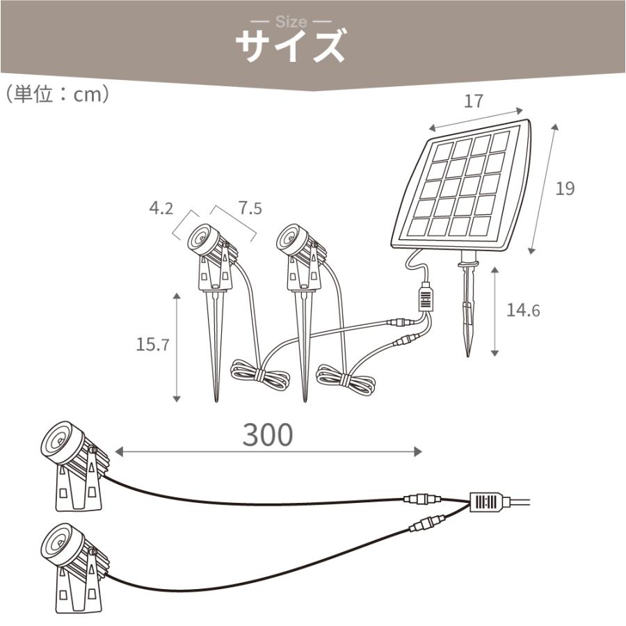 スポットライト ソーラーライト 屋外 ガーデンライト 防水 庭 LED ライトアップ  B-02 | ブランド登録なし | 16