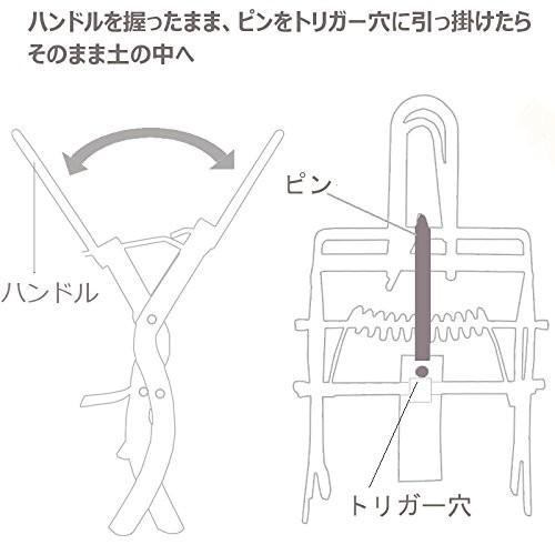 もぐら退治 モグラ駆除 モグラ捕獲 モグラトール2個セット モグラ捕獲用クリップ もぐら撃退 撲滅に もぐら 退治 もぐらよけ｜moko2｜03