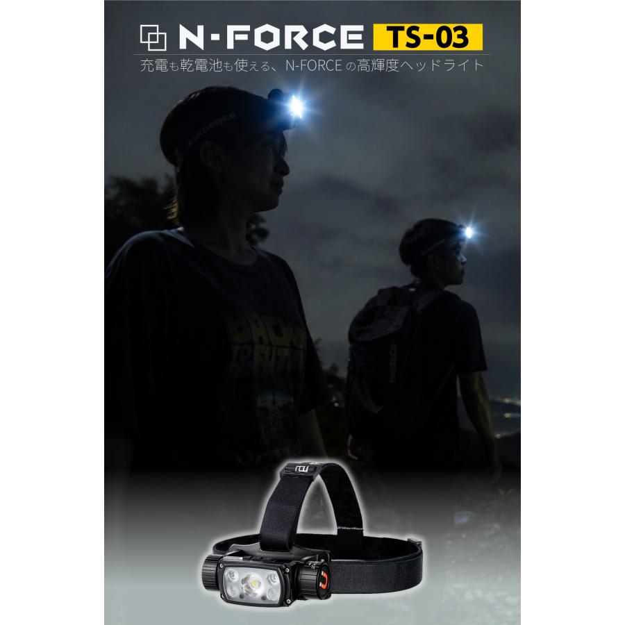 N-FORCE（エヌフォース） ヘッドライト 充電式 LED TS-03R 充電式