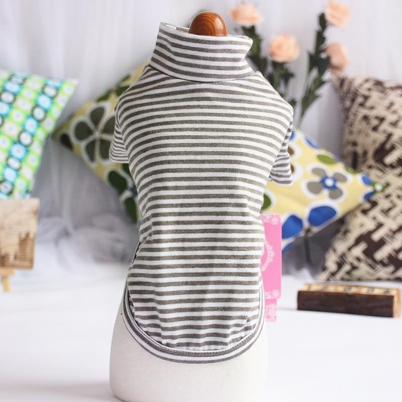 ストライプグレイtシャツ 犬服 ストライプ Tシャツ ハイネック シンプル タートル 人気 流行 カジュアル 冬服 おしゃれ 可愛い 女の子 男の子 19 214 犬の洋服ならドッグウエア通販moko 通販 Yahoo ショッピング