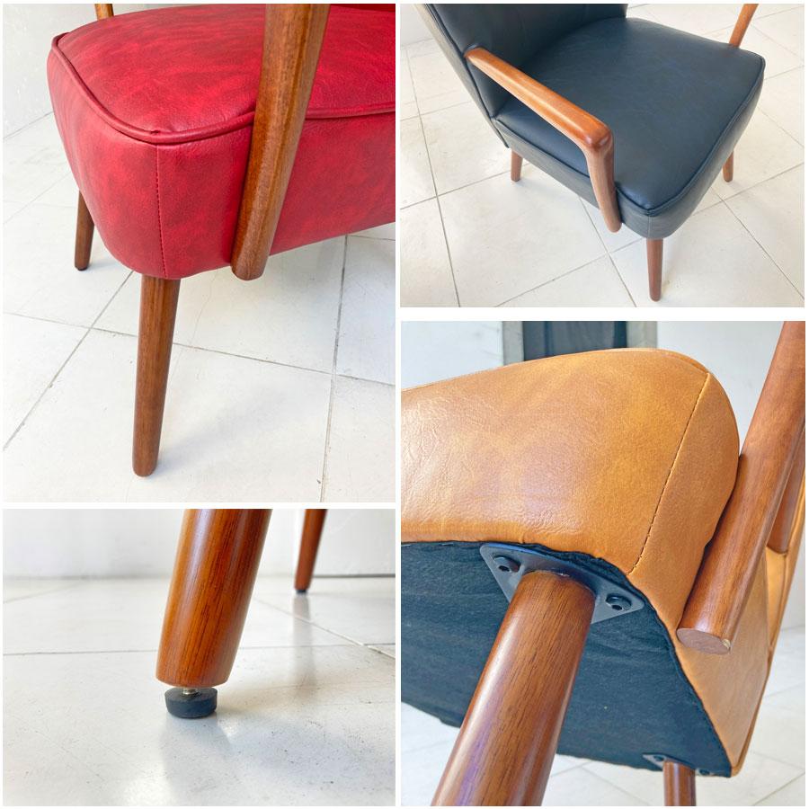 チェア チェアー ゴーグ リビングチェア 一人用 椅子 木肘 レザー 高級