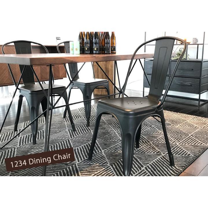 チェア スチールチェア カフェチェア 1234 マット ブラック チェア スチールチェア カフェチェア 1234 マット ブラック