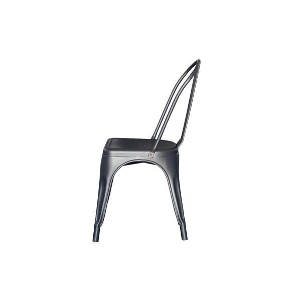 チェア スチールチェア カフェチェア 1234 マット ブラック : 大川家具