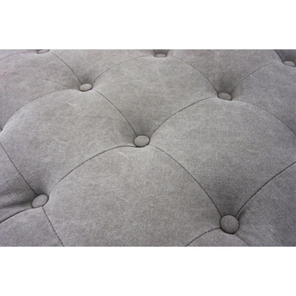 オットマン スツール 円形 キッシュ ステッチ ファブリック 幅100cm