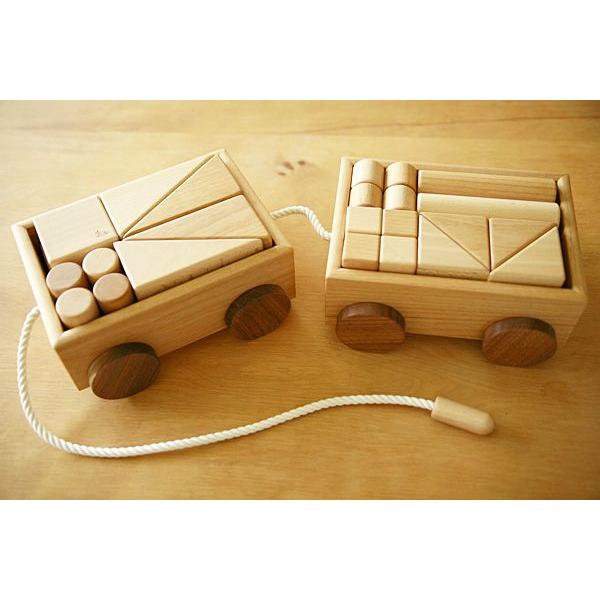 引き車の積み木 34P 手作りおもちゃ : 大川家具 MOKU MOKU - 通販 