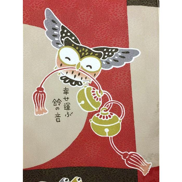 赤富士とフクロウの貼り絵