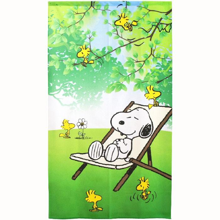 のれん スヌーピー ハンモックリーフ PEANUTS 85X150cm 日本製 11484