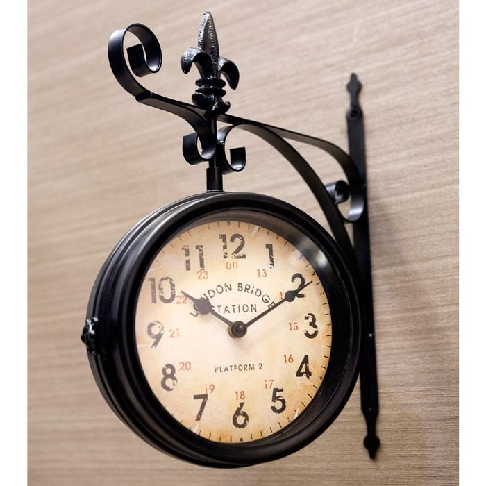 ステーションクロック 壁掛け時計 両面時計 アンティーク 57101WC 壁掛両面時計 大 ステーションクロック ウォールL 1508-20