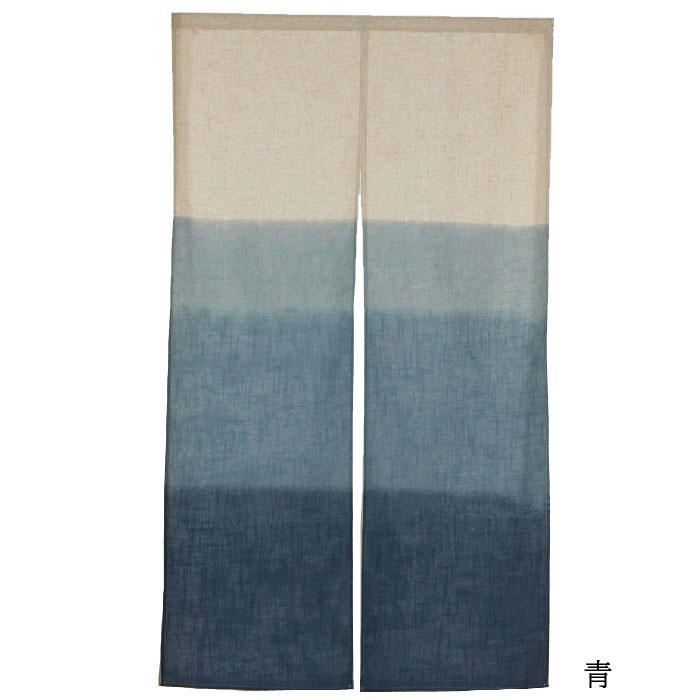 のれん 手捺染 麻混 だんぼかし柄 ２つ割れ 緑/青 日本製 85x150cm　17604/17606　和風｜mokubakagu｜03