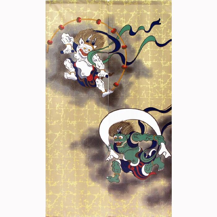 メール便 送料無料 風神雷神のれん 暖簾 85x150 俵屋宗達 風神雷神図屏風 江戸絵画 87 87 木馬家具 通販 Yahoo ショッピング