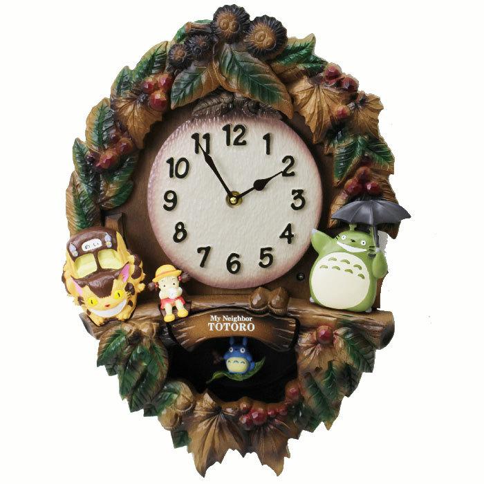 リズム時計 となりのトトロ掛け時計 振り子時計 メロディー付 木枠