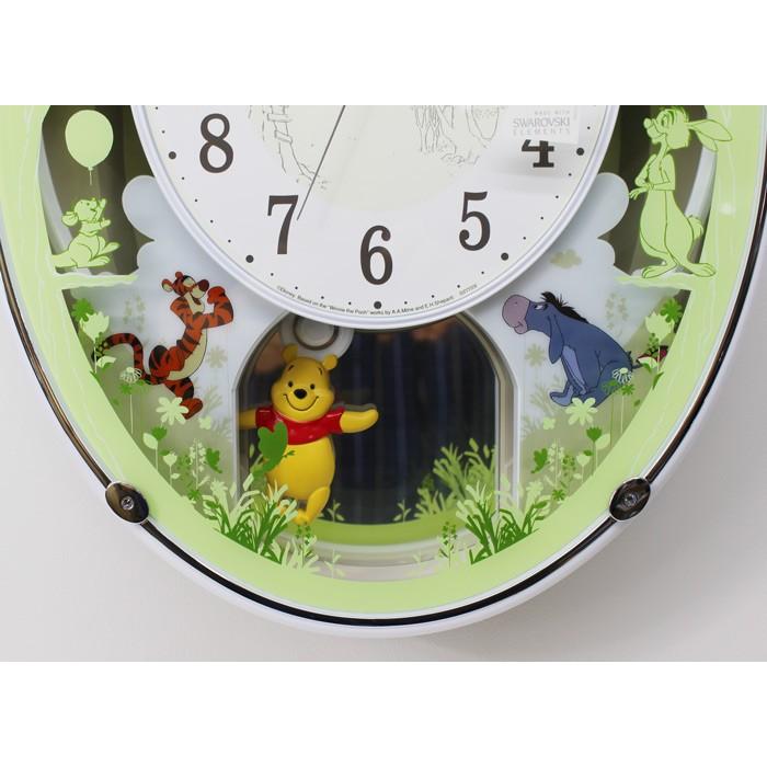 RHYTHM リズム くまのプーさん 電波掛け時計 アミュージング時計