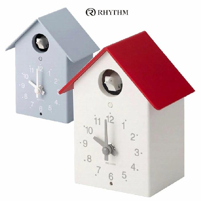 RHYTHM リズム 鳩時計 掛置兼用 ふいご カッコークロック アカ