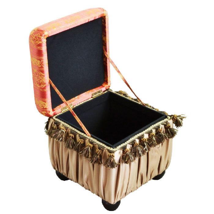 アクアフラワー 収納スツール レッド 76136 一人掛け椅子 : 木馬家具