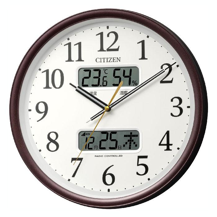リズム(RHYTHM) シチズン 掛け時計 電波時計 アナログ 温度 湿度