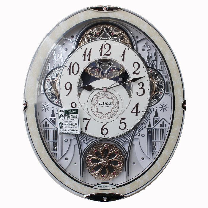 リズム時計 電波からくり時計 スモールワールドノエルNS 48曲  