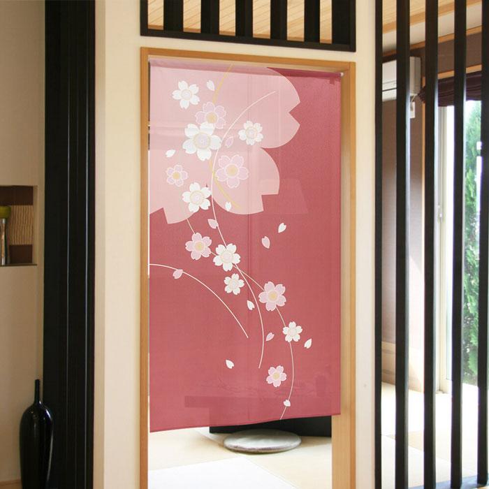 のれん 線桜 日本製 和柄 和風 春 85X150cm 95121 コスモ 目隠し のれん 線桜 日本製 和柄 和風 春 85X150cm 95121 コスモ 目隠し