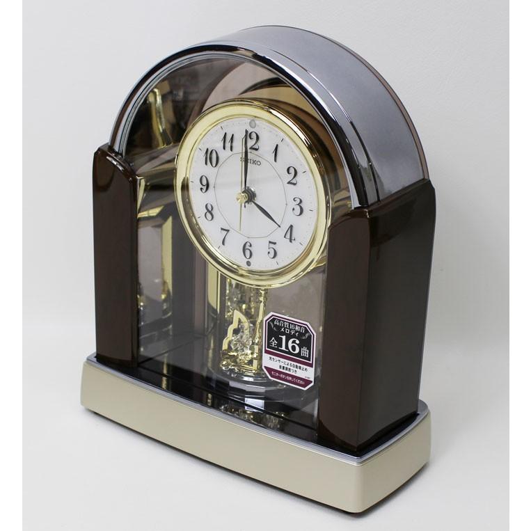 SEIKO セイコー メロディ付き 電波置時計 回転飾り 濃茶マーブル SEIKO セイコー メロディ付き 電波置時計 回転飾り 濃茶マーブル