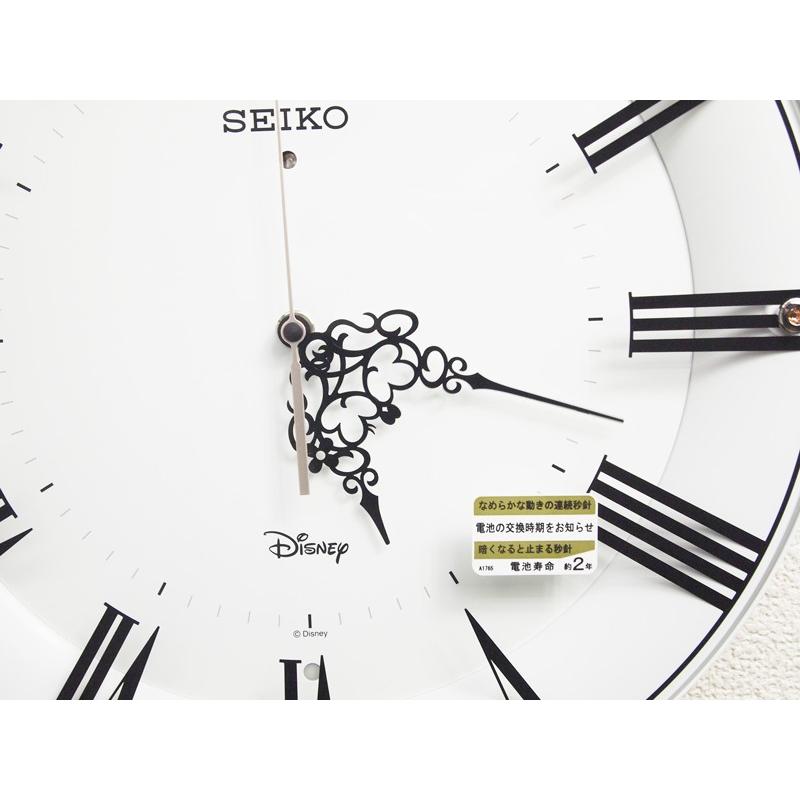 SEIKO（セイコー） 大人ディスニー ミッキー ミニー 電波掛時計 白塗装