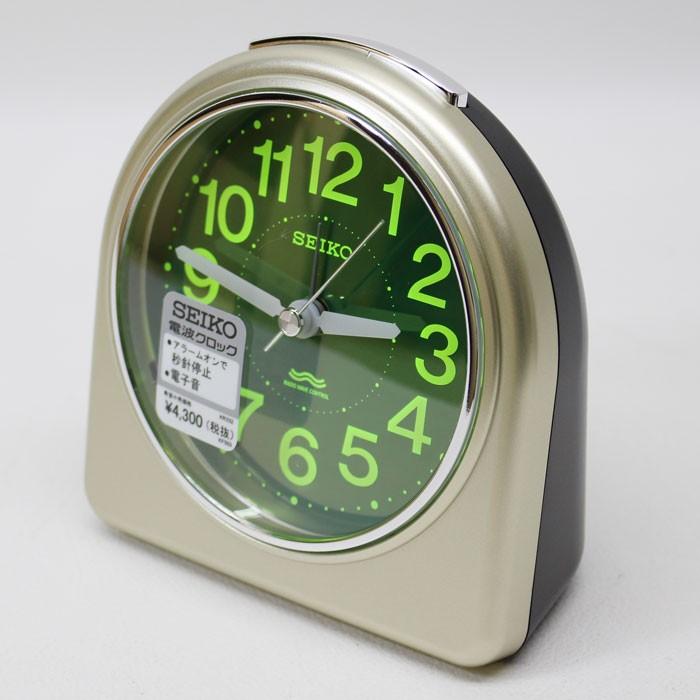 セイコー クロック 目覚まし時計 電波 アナログ 薄金色 パール KR332G