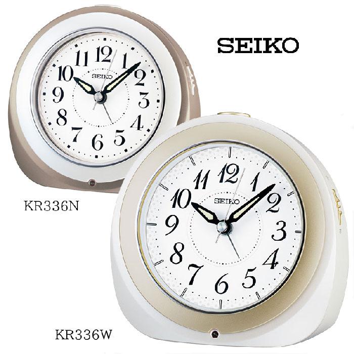 セイコークロック 目覚まし時計 置き時計 グレーKR336N/ホワイトKR336W