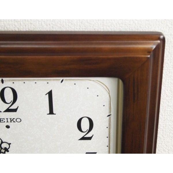 SEIKO セイコー 電波掛け時計 正方形 電池切れ予告 木枠 茶木地 SEIKO セイコー 電波掛け時計 正方形 電池切れ予告 木枠 茶木地