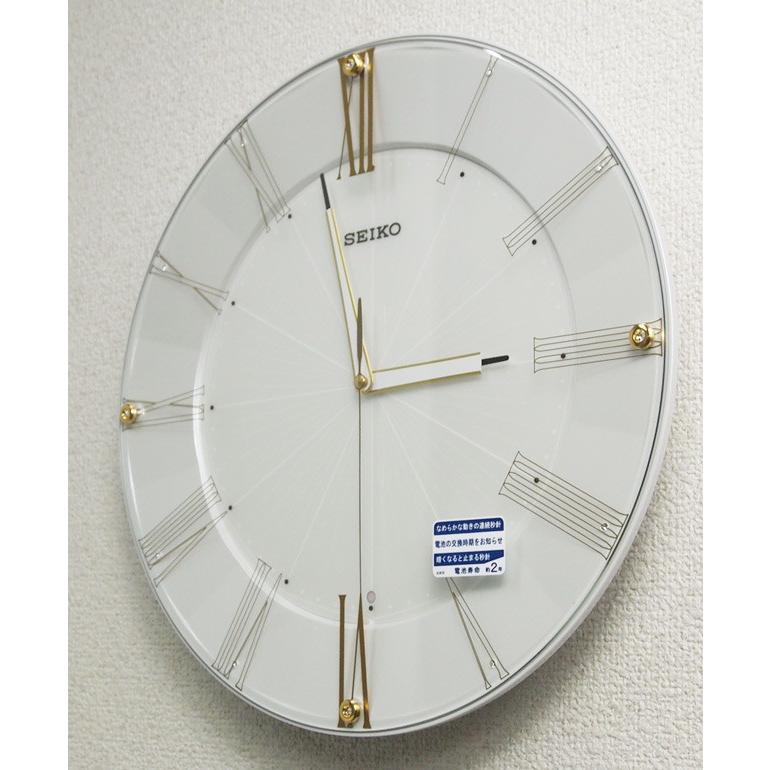 SEIKO（セイコー） 電波掛け時計 ローマ数字 電池切れ予告機能 白