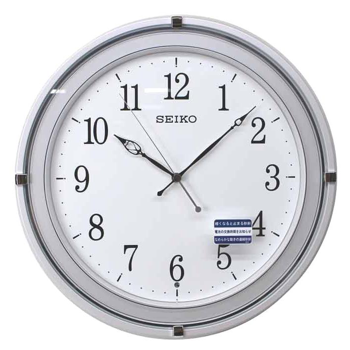 SEIKO 掛時計 電波 連続秒針 パール ホワイト 白 SEIKO（セイコー） 電波掛け時計 電池切れ予告機能 連続秒針 白パール