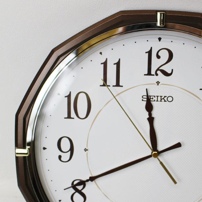 SEIKO（セイコー） 掛け時計 電波 アナログ 茶メタリック KX274B お