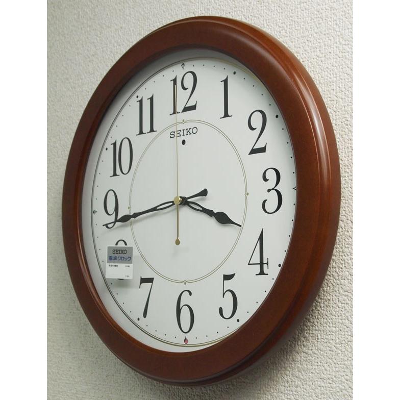 SEIKO（セイコー） 電波掛け時計 木枠 茶木地塗装 KX388B : 木馬家具