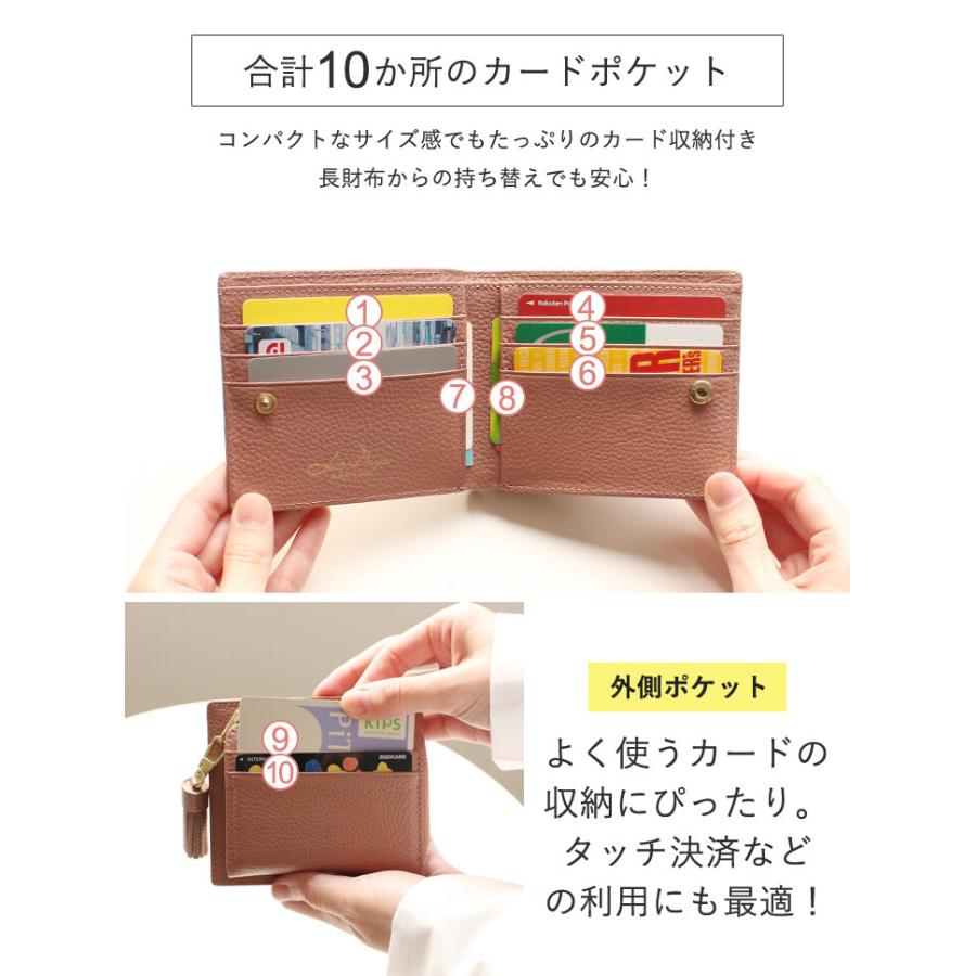 本革 二つ折り財布 フリンジ L字ファスナー 財布 LIZDAYS リズデイズ