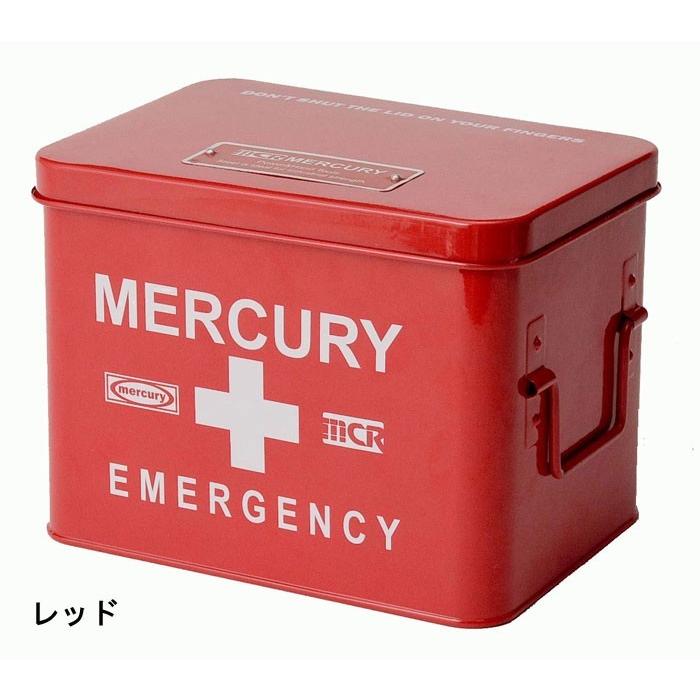 マーキュリー救急箱2個　工具箱　ティッシュケース マーキュリー 救急箱 エマージェンシーボックス トレー付き 金属製 赤