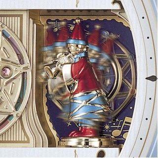 セイコー からくり時計 電波掛け時計 ウエーブシンフォニー 茶