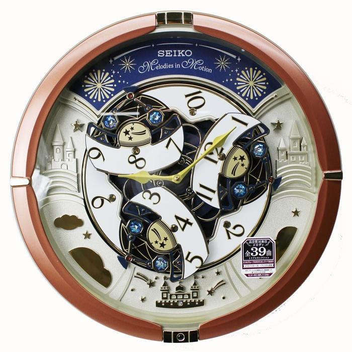 セイコー からくり時計 クオーツ掛け時計 メロディ全39曲 スワロフスキー・クリスタル 茶メタリック塗装 RE601B ブラウン :RE601B:木馬家具  - 通販 - Yahoo!ショッピング