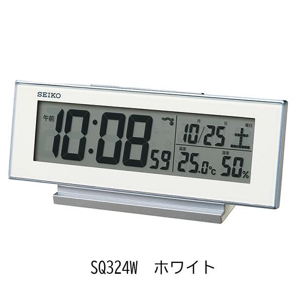 セイコー 電波目覚まし時計 デジタル 温湿度計付 SQ324W/SQ324K : 木馬
