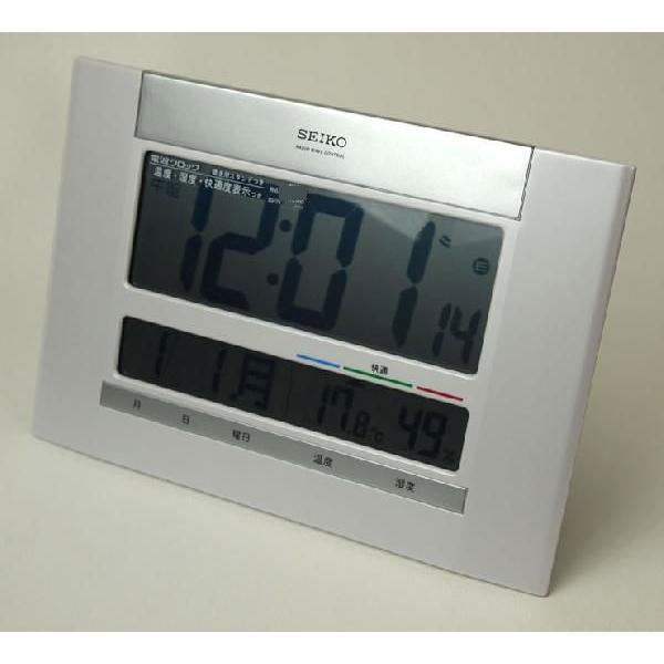 セイコー 掛け置き兼用時計 快適度表示 温湿度表示 薄型22mm デジタル