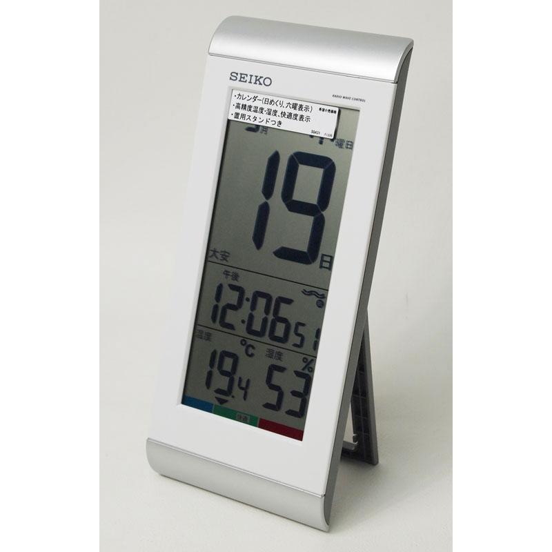 セイコー 日めくりカレンダー時計 縦長24cm デジタル時計 掛け置き兼用
